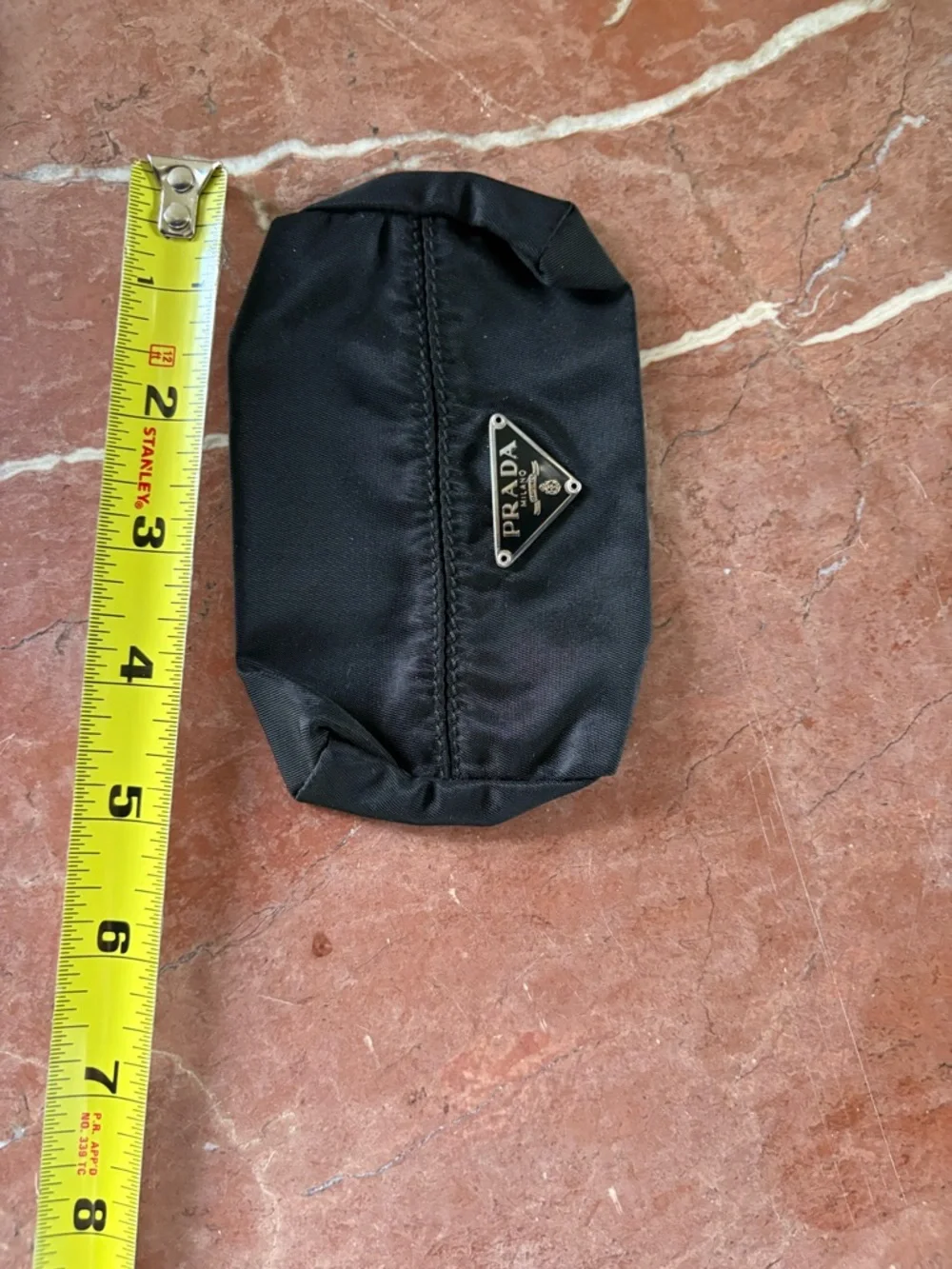 Prada Black Nylon Triangle Logo Pouch - Picture 4 of 4
